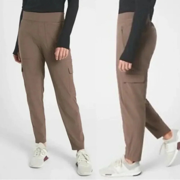 Athleta Chelsea Cargo Lined Pant in Brown Size 6 - Picture 2 of 12